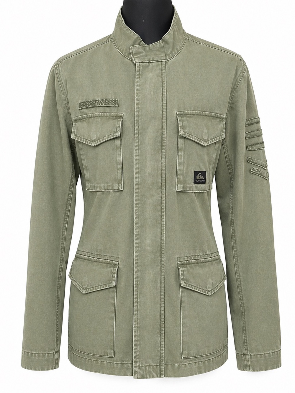 Quiksilver Olive Utility Jacket Cargo Military Style L